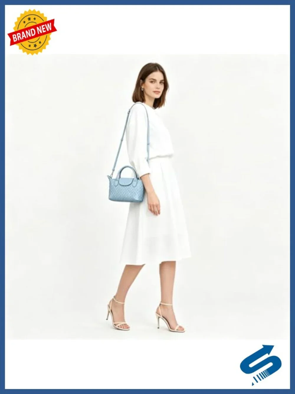 Mini Lightweight Leather Top Handle Satchel Woven Crossbody Women